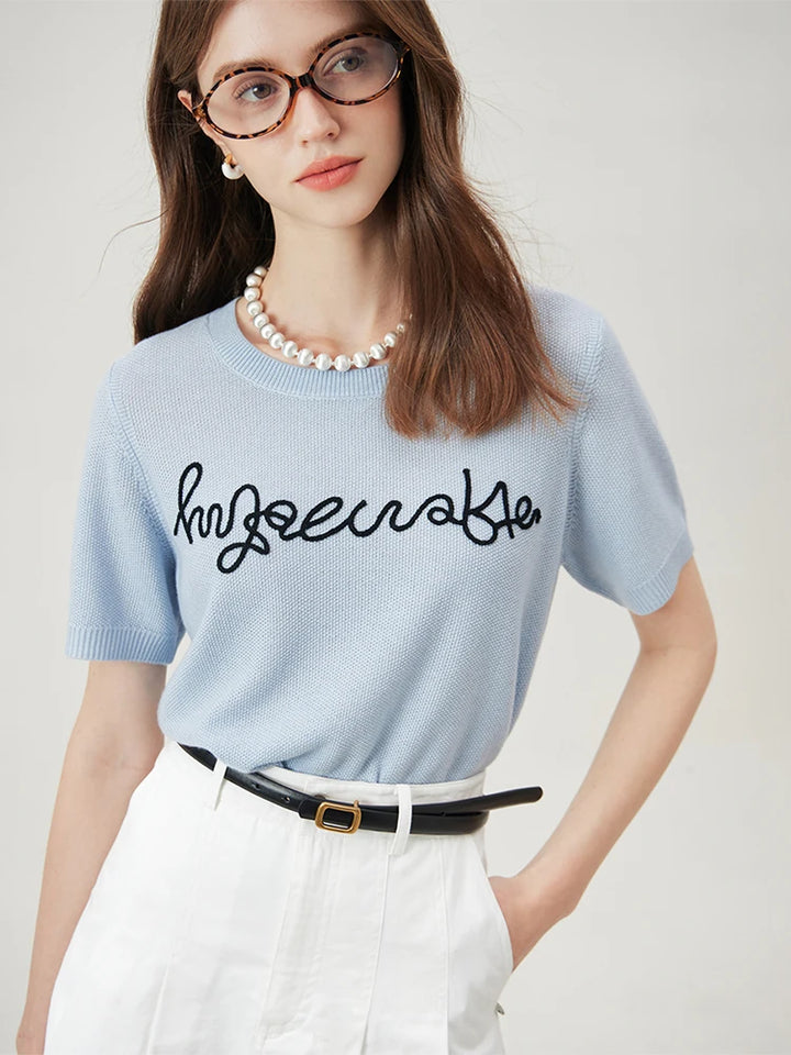 Lovely Knitted Short Sleeve T-Shirt