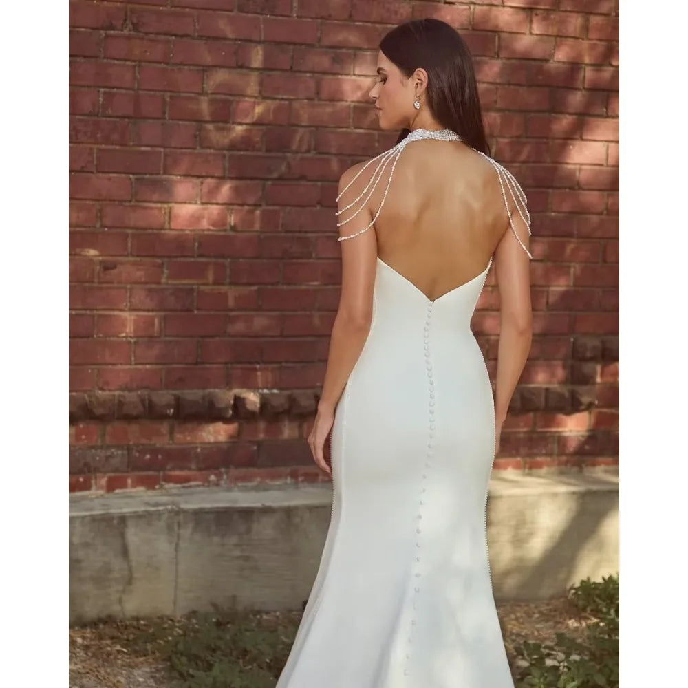 Meticulous Crepe Bridal Dress