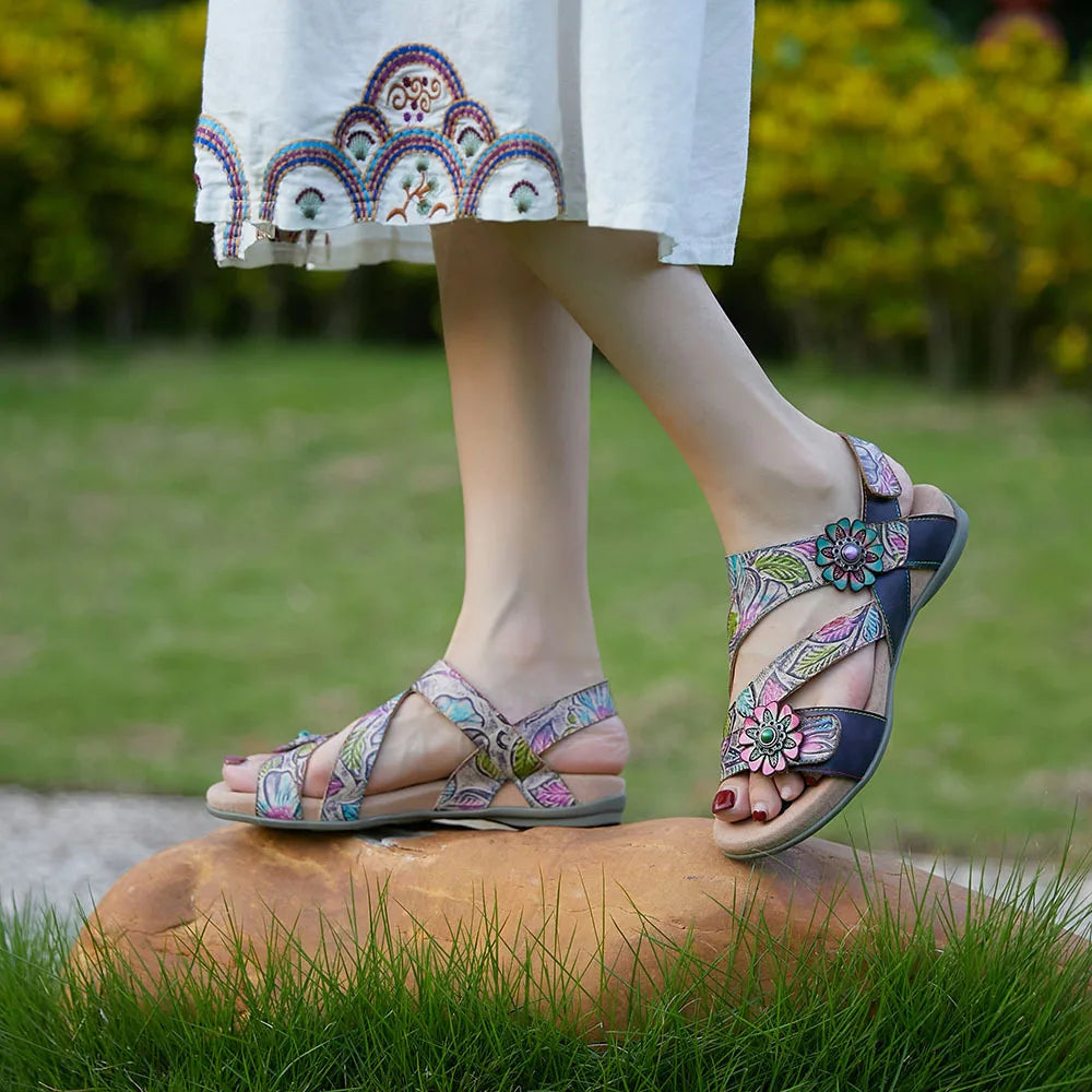 Vintage Bohemian Printed Sandals