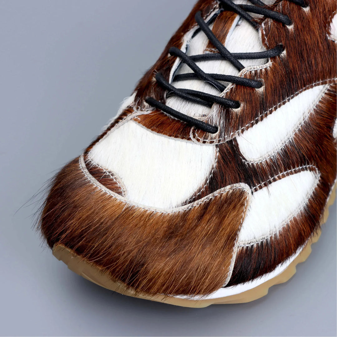 Luxury Low-top Natural Calf Hair Women's Sneakers