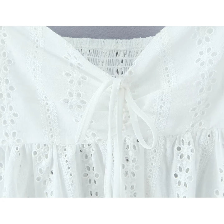 Lovely Hollow Out Embroidered Top