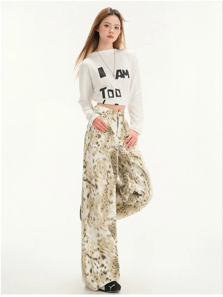 High Street Leopard Print Casual Pants