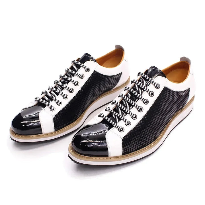 Luxury Patent Leather Lace-up Sneakers