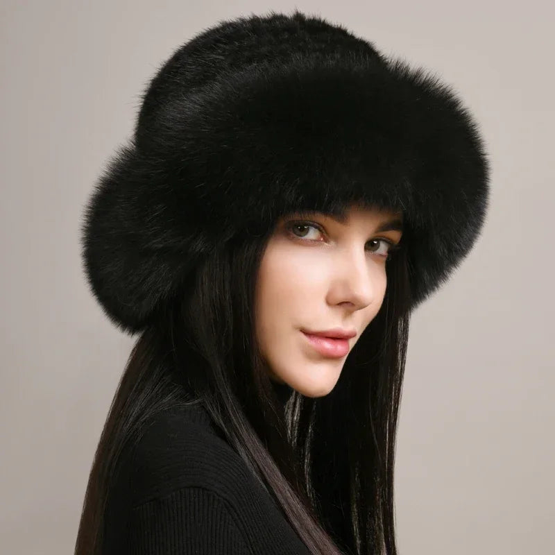 Premium Fur Knit Beanie Hat