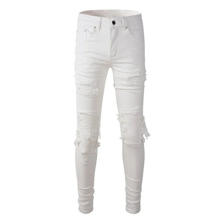 Smart Stretch Ripped Biker Jeans Pants
