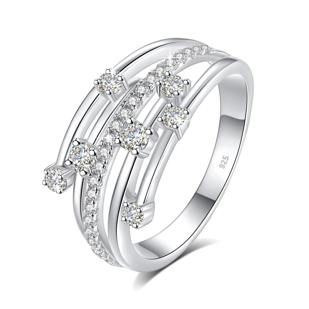 Regal Eternity Moissanite Silver Ring