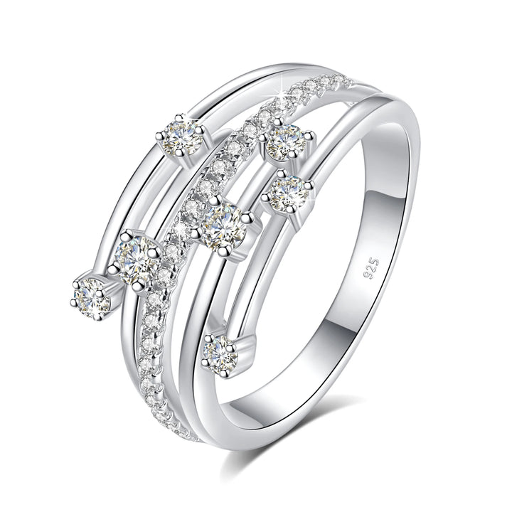 Regal Eternity Moissanite Silver Ring