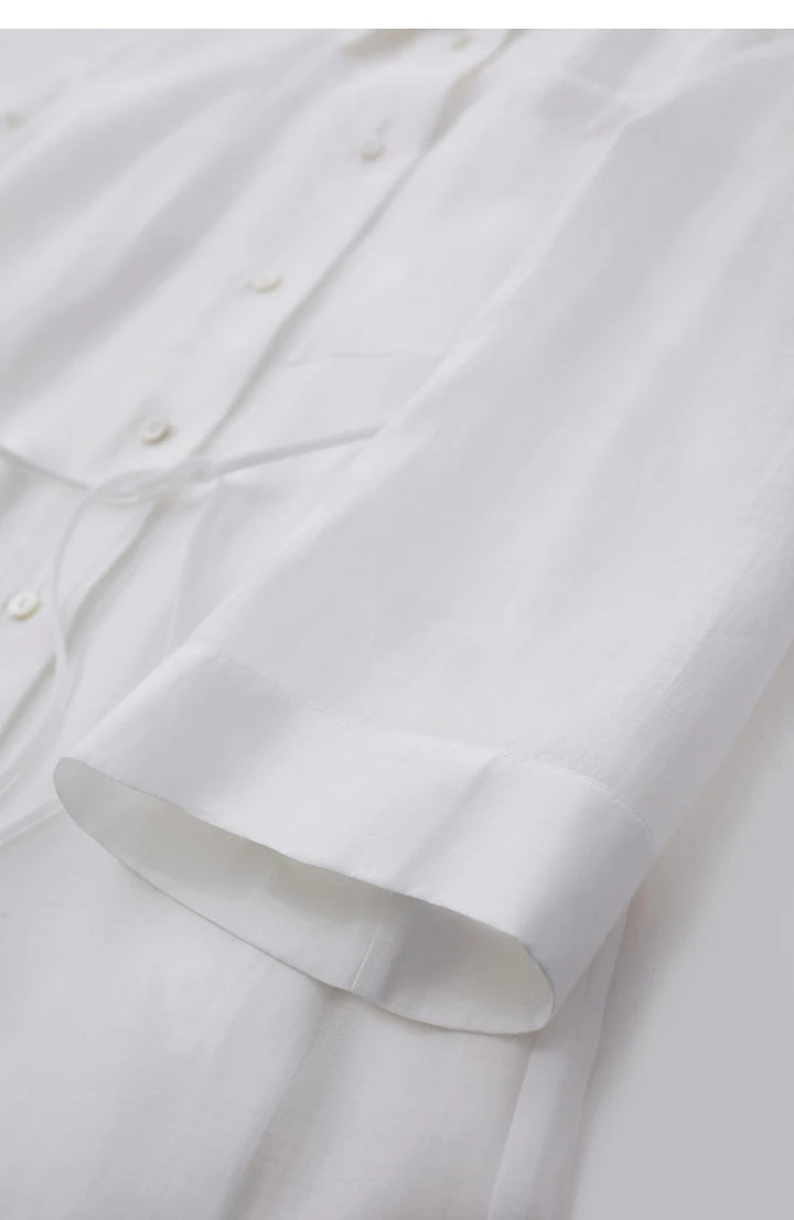 Minimalist Sheer Belt Shirt