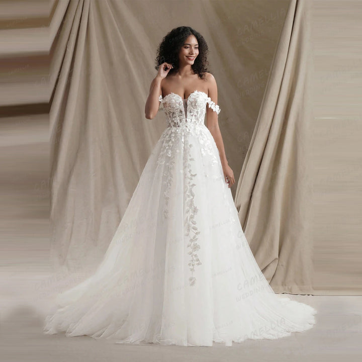 Stunning Tulle Backless Bridal Dress