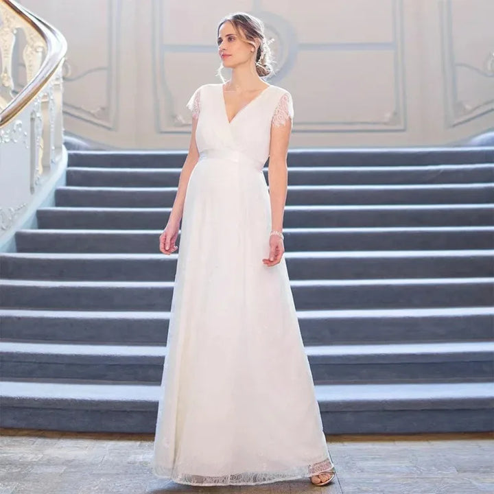 Gorgeous White Lace Maternity Dress