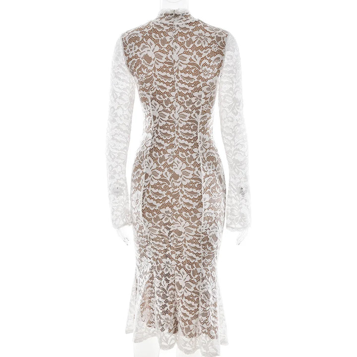 Lovely Lace Long Sleeves Mini Party Dress