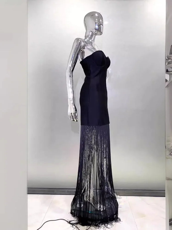 Stylish Slash Neck Midi Bodycon Dress