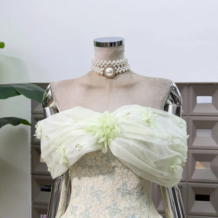 Alluring 3D Floral Tulle Mini Dress