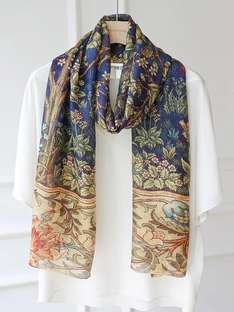 Stunning Long Cape Silk Scarf