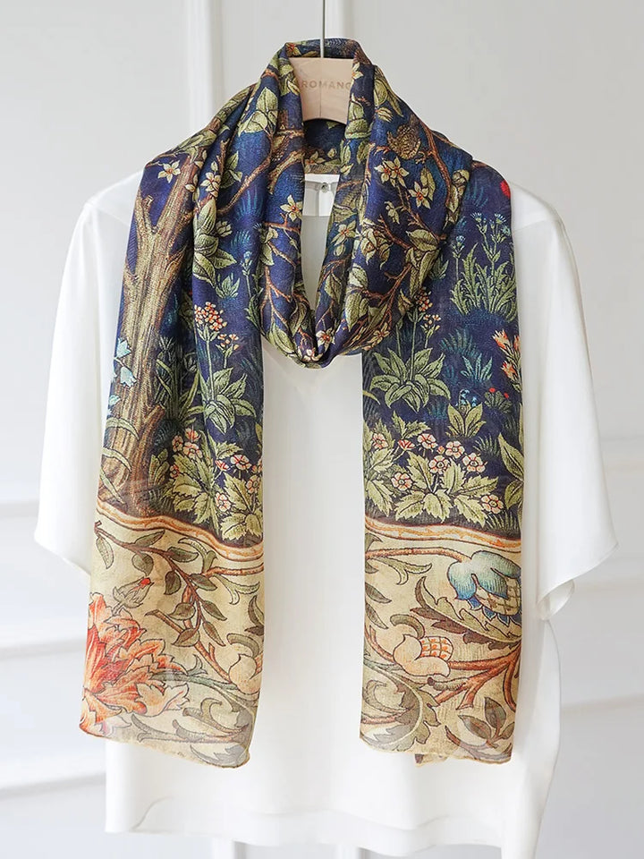 Stunning Long Cape Silk Scarf