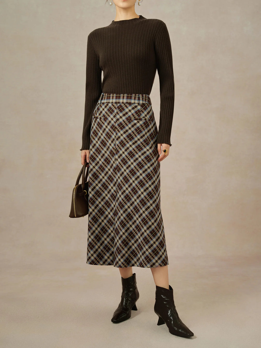 Chic Retro Hemline Pleated Skirt