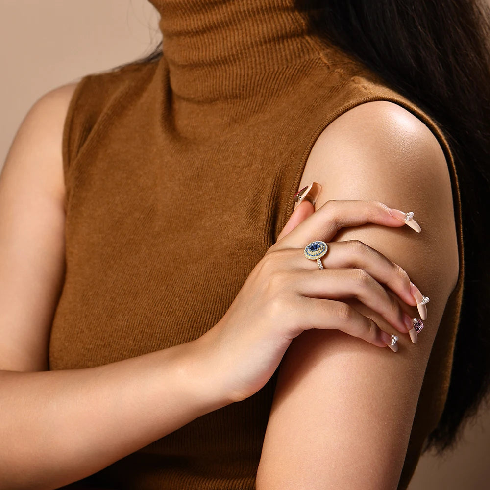 Sterling Moissanite Oval Cut Ring