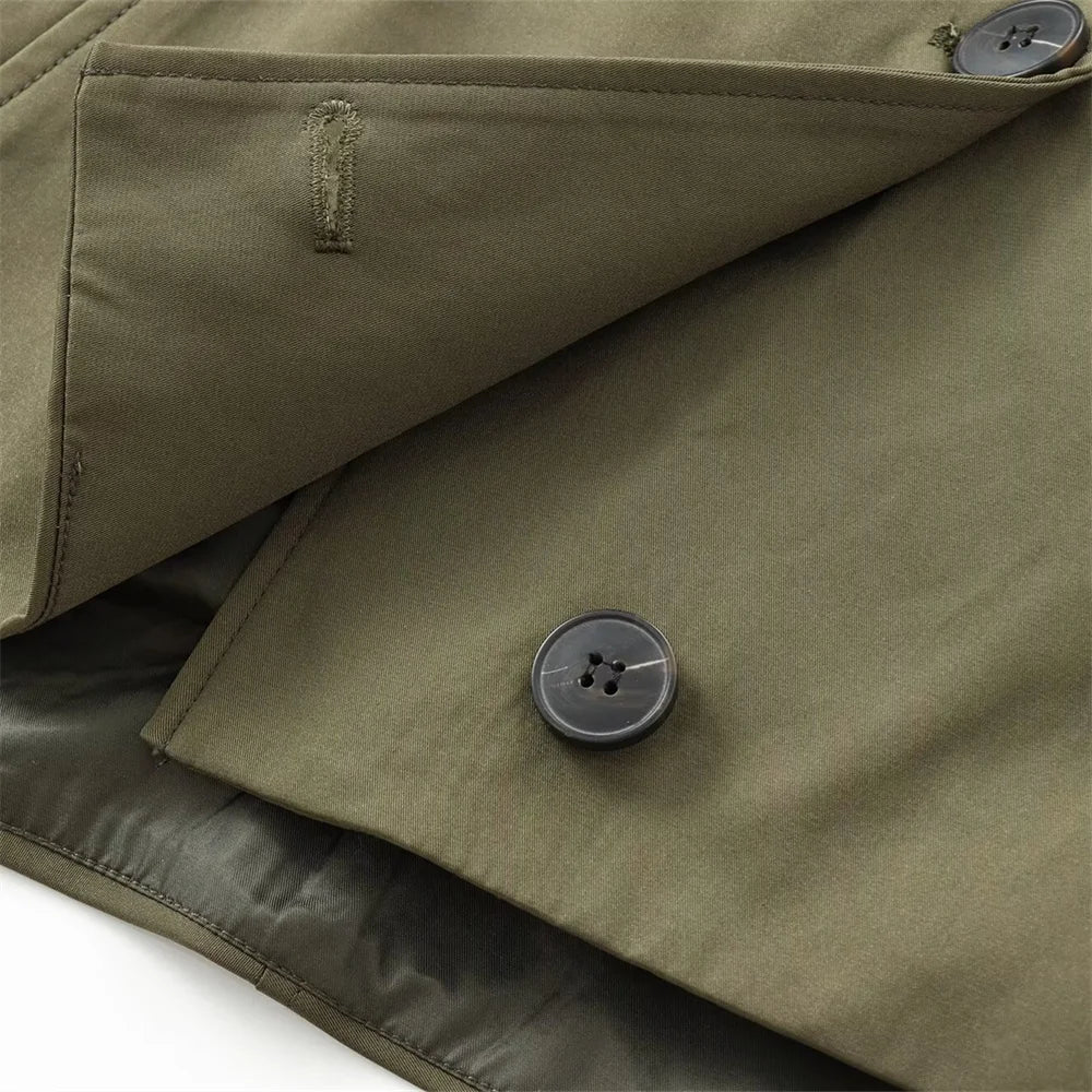 Smart Lapel Trench American Style Coat