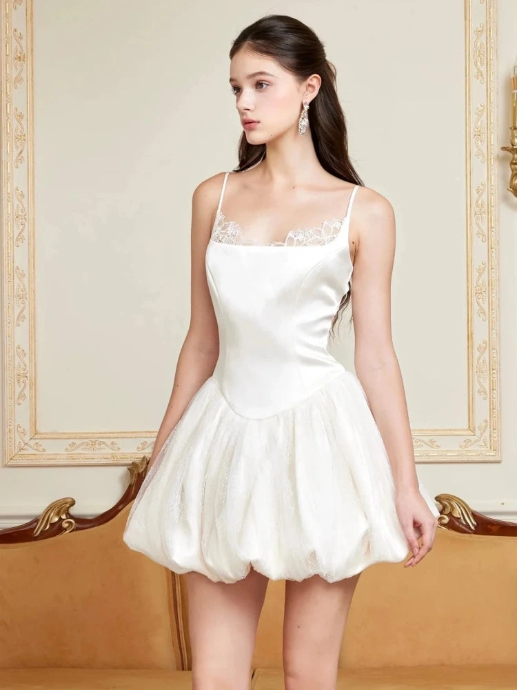 Stylish Puffy A-line Mini Dress