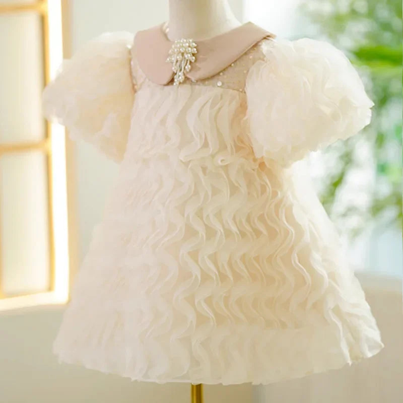 Puff Sleeves Girl's Party Dress