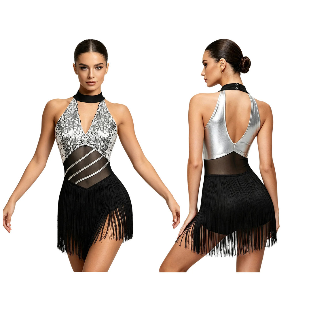 Sparkly Tassel Salsa Ballroom Dancewear