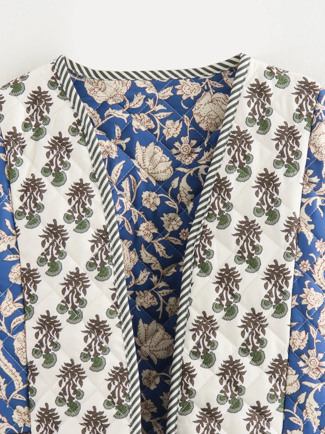 Stylish Floral Embroidered Quilted Jacket