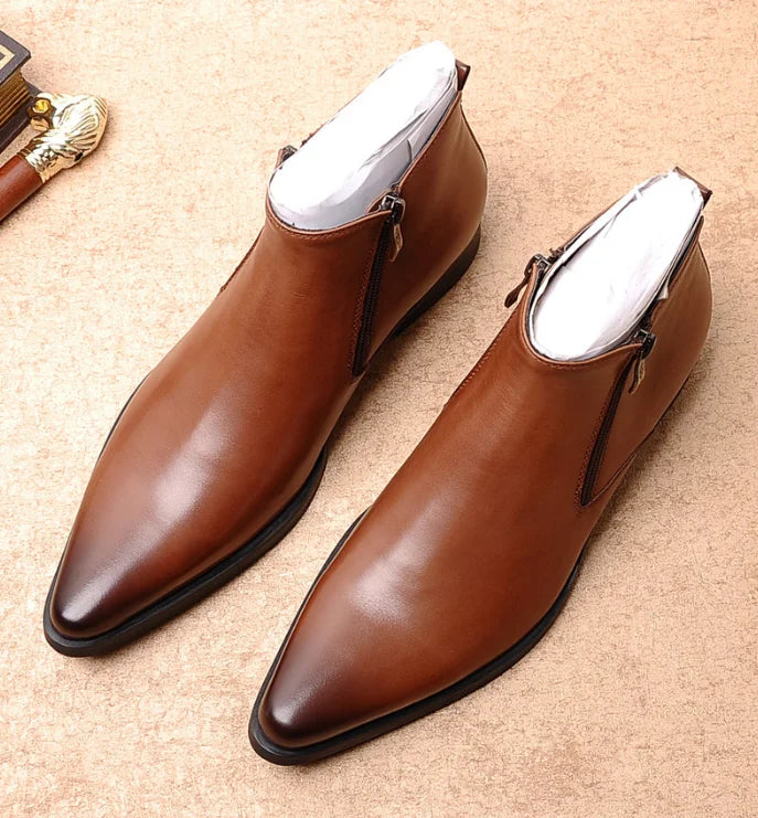 Comfortable Pointed-toe Real Leather Boots