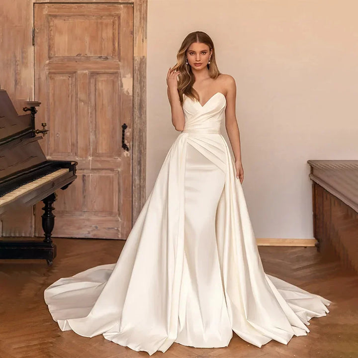 Effortless Detachable Skirt Wedding Dress