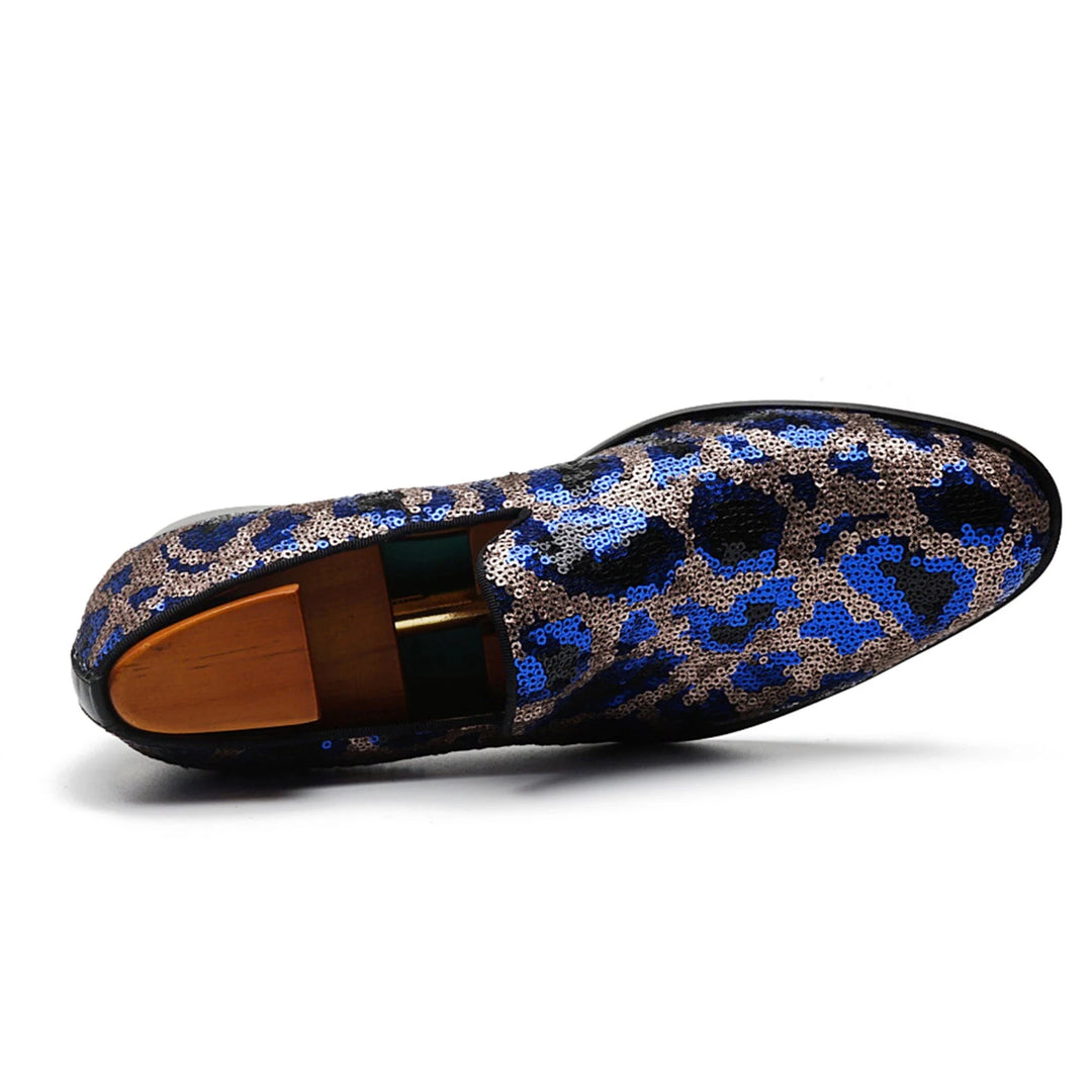 Blue Sequin Men's Fashion Shoes