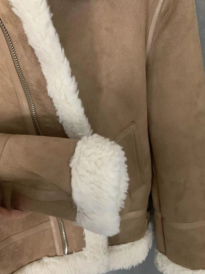 Warm Suede Cashmere Fleece Coat