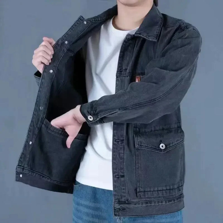 Stylish Button-Up Denim Jeans Coat