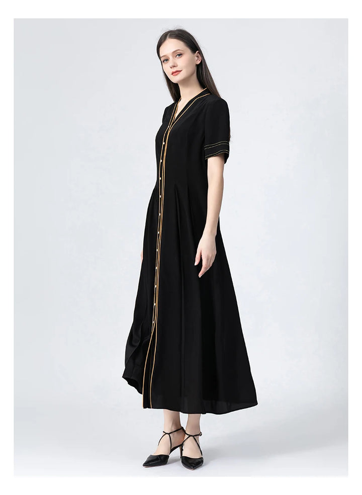 Glamourous Black Silk Formal Dress