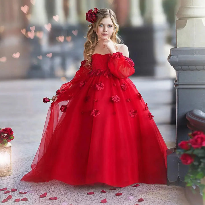 Luxury 3D Flower Appliques Girl&