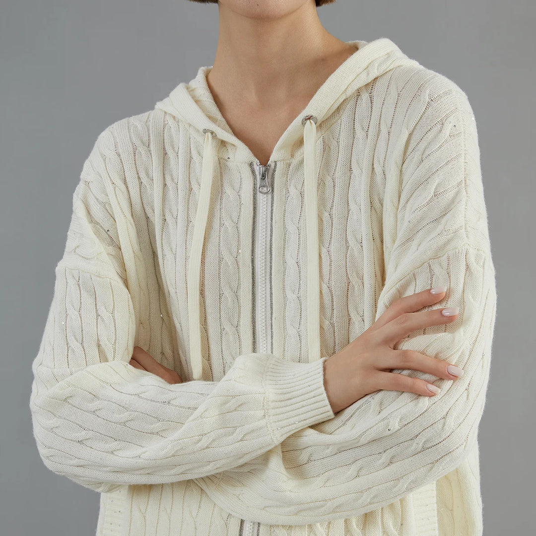 Luxurious Merino Wool Knit Hoodie