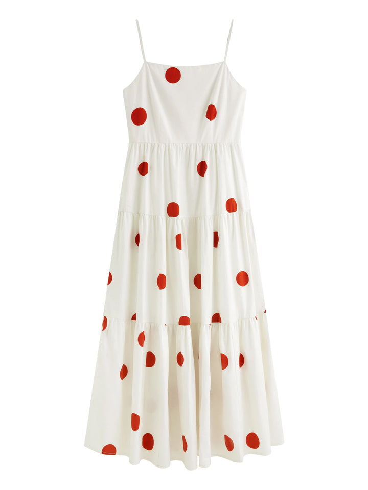 Sweet Polka Dots A-Line Long Dress