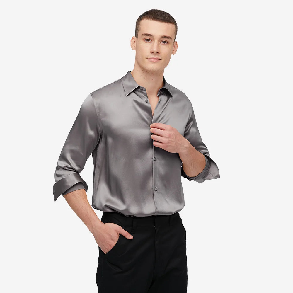 Versatile Long Sleeve Silk Shirt