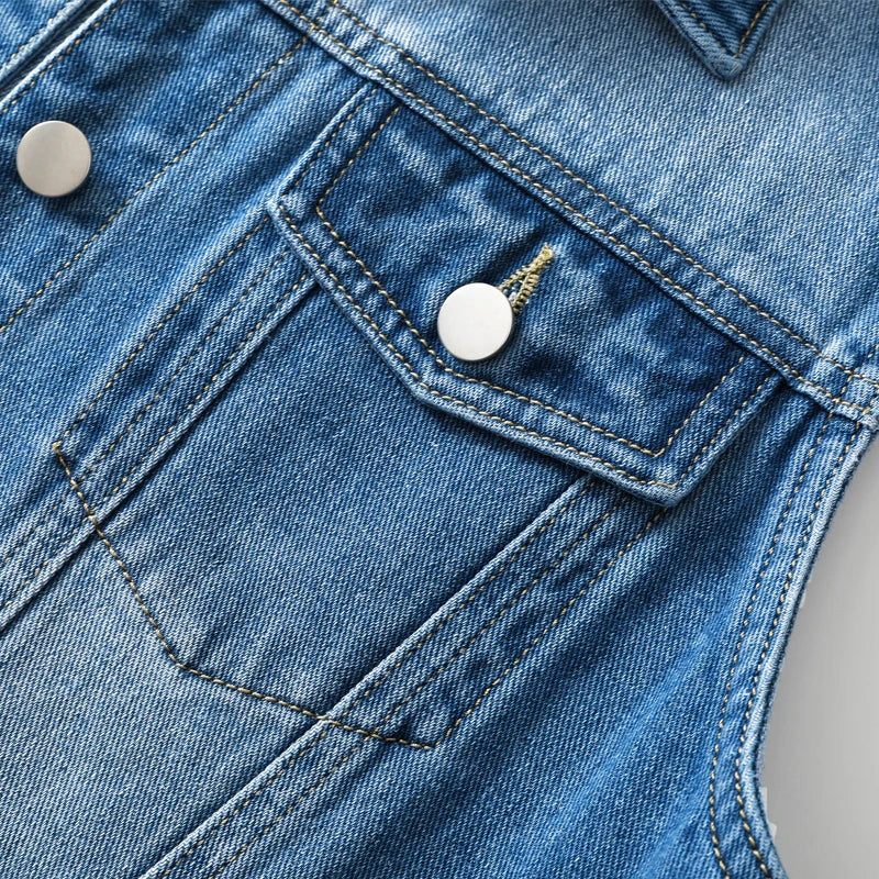 Elegant Denim Jeans Vest