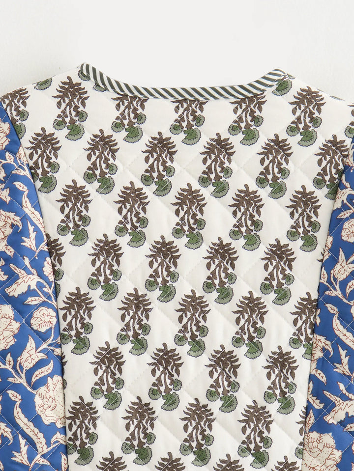 Stylish Floral Embroidered Quilted Jacket