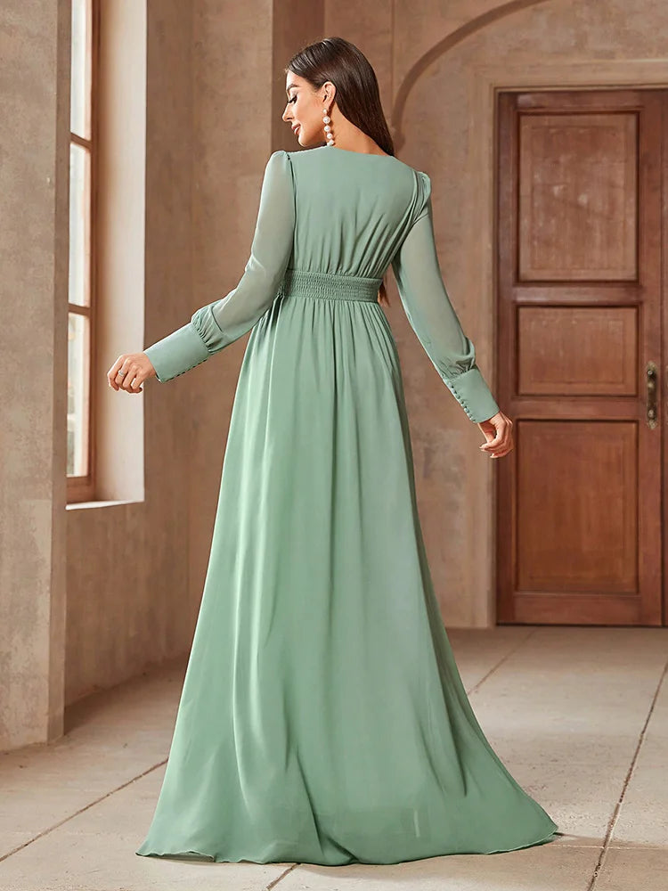 Appealing Lantern Sleeve Evening Dress