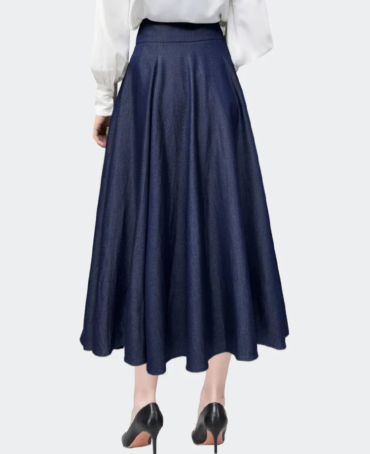 Loose Pockets Blue Jeans Skirt