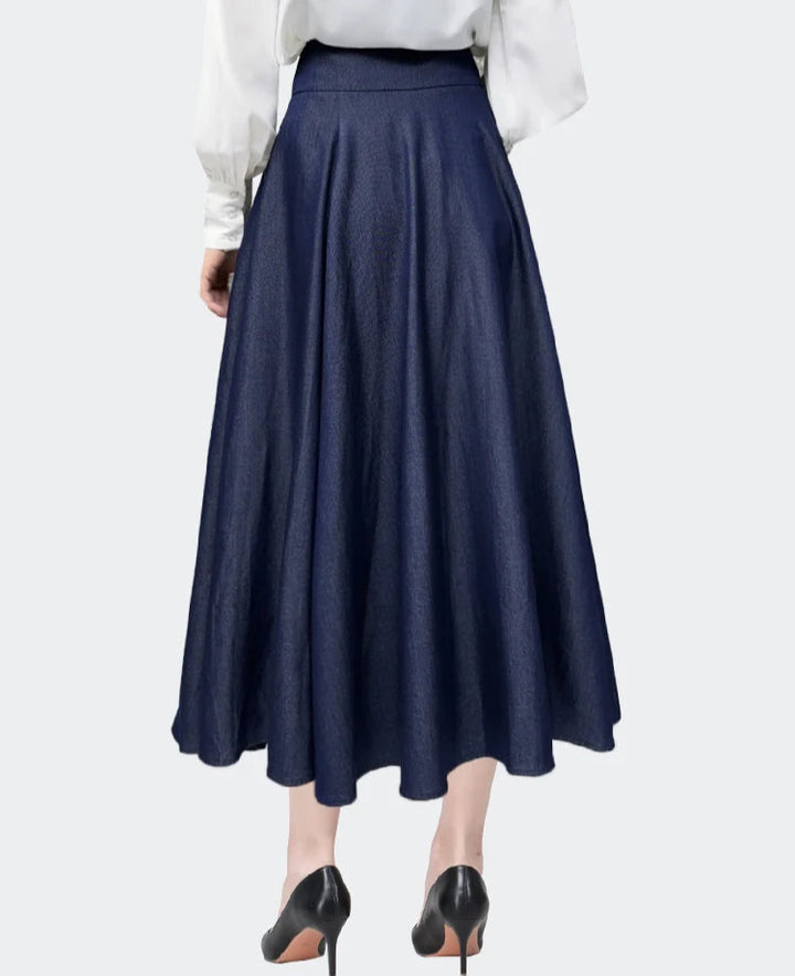 Loose Pockets Blue Jeans Skirt