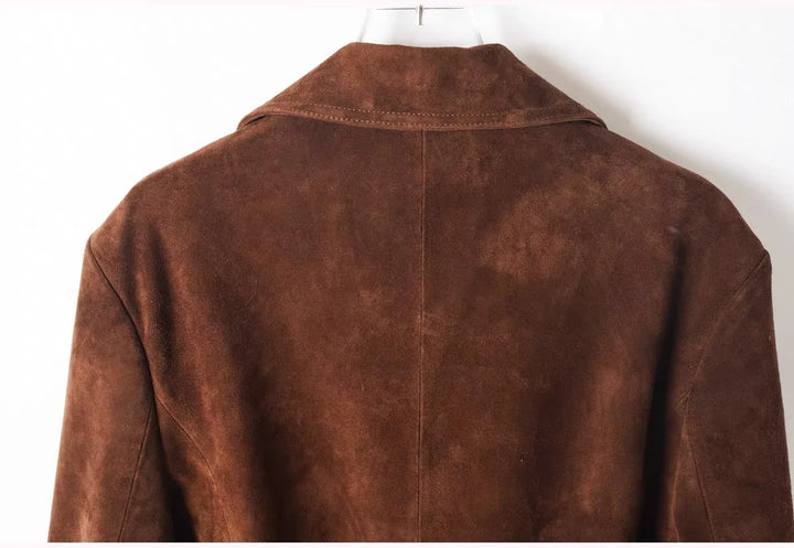 Brown suede women&