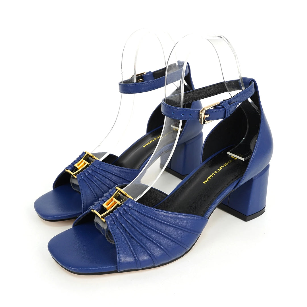 Luxury Open-Toed Square Heel Sandals