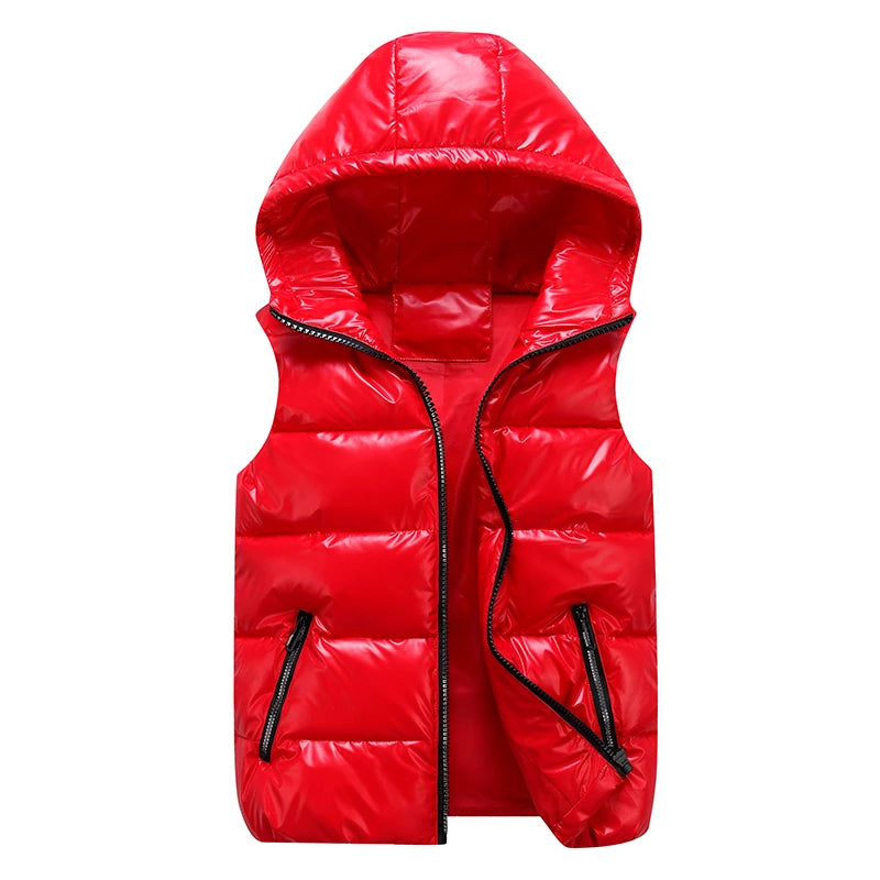 Short Hooded Cotton Padded Vest