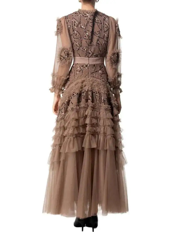 Sequins High Waist Midi Party Dress