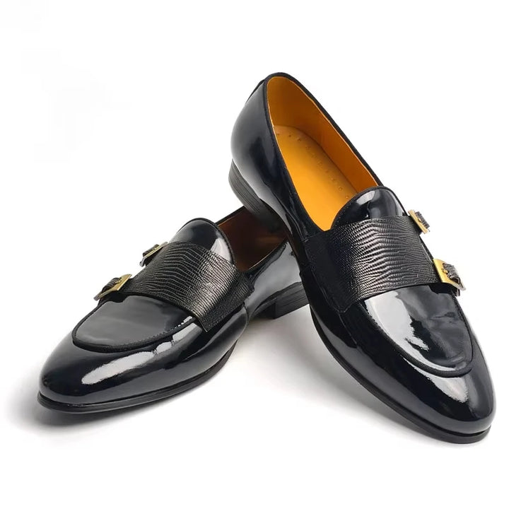 Stylish Double Monk Buckle Loafers