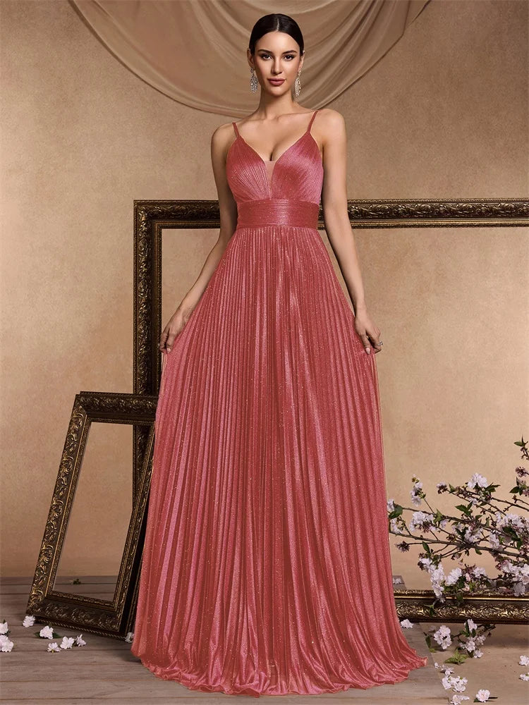 Stunning Deep V-neck Evening Gown