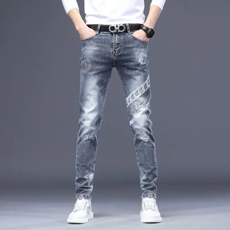 Luxury Distressed Hole Skinny Denim Pants
