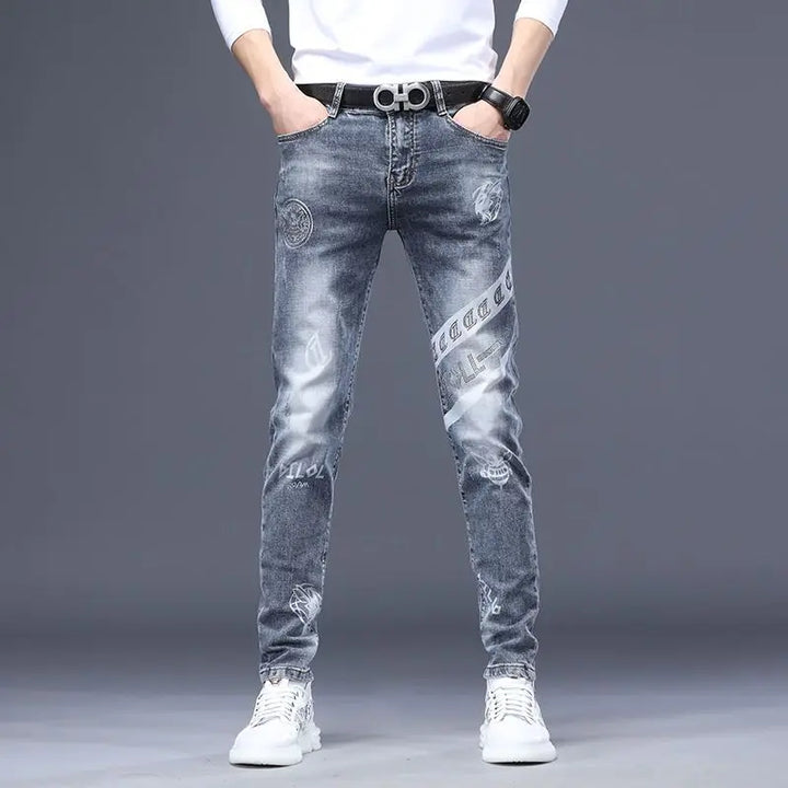 Luxury Distressed Hole Skinny Denim Pants