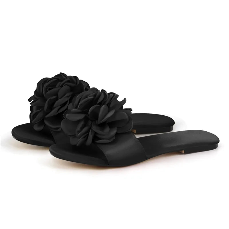 Light Luxury Flower Flat Sandals